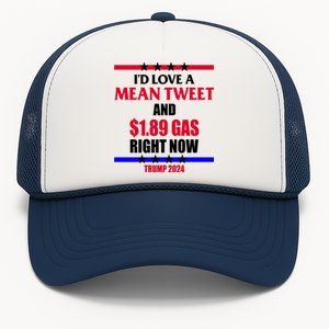 Trump 2024 Mean Tweet Low Gas Anti Biden Trucker Hat