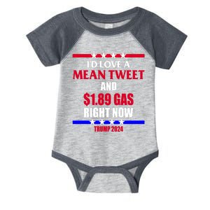 Trump 2024 Mean Tweet Low Gas Anti Biden Infant Baby Jersey Bodysuit