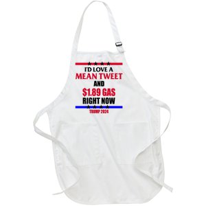 Trump 2024 Mean Tweet Low Gas Anti Biden Full-Length Apron With Pockets