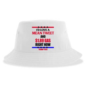 Trump 2024 Mean Tweet Low Gas Anti Biden Sustainable Bucket Hat