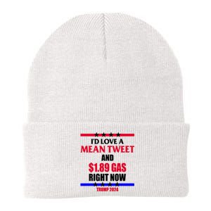 Trump 2024 Mean Tweet Low Gas Anti Biden Knit Cap Winter Beanie