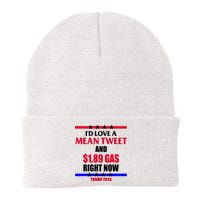 Trump 2024 Mean Tweet Low Gas Anti Biden Knit Cap Winter Beanie