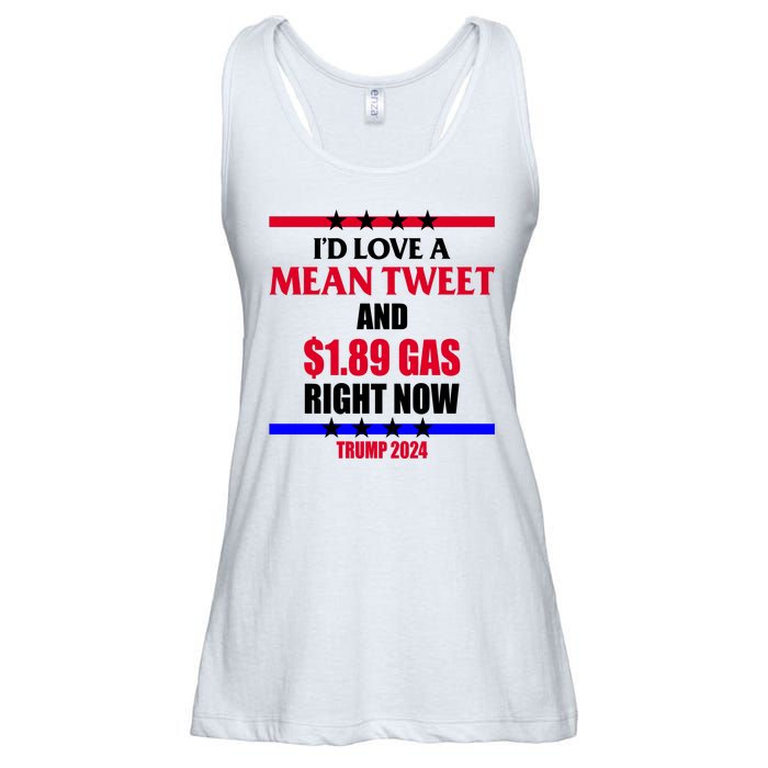 Trump 2024 Mean Tweet Low Gas Anti Biden Ladies Essential Flowy Tank