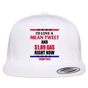 Trump 2024 Mean Tweet Low Gas Anti Biden Flat Bill Trucker Hat