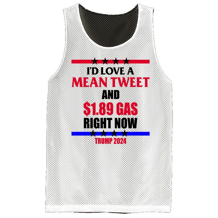 Trump 2024 Mean Tweet Low Gas Anti Biden Mesh Reversible Basketball Jersey Tank