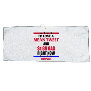 Trump 2024 Mean Tweet Low Gas Anti Biden Large Microfiber Waffle Golf Towel