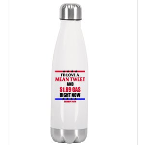 Trump 2024 Mean Tweet Low Gas Anti Biden Stainless Steel Insulated Water Bottle