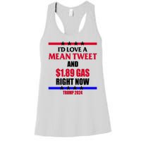 Trump 2024 Mean Tweet Low Gas Anti Biden Women's Racerback Tank