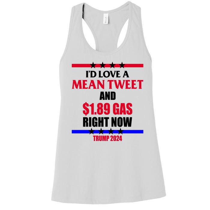 Trump 2024 Mean Tweet Low Gas Anti Biden Women's Racerback Tank