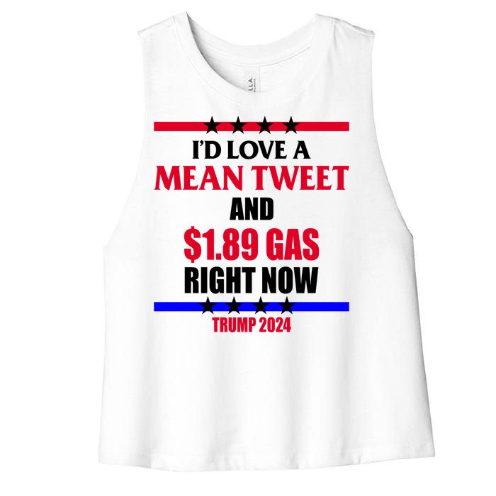 Trump 2024 Mean Tweet Low Gas Anti Biden Women's Racerback Cropped Tank