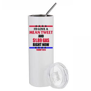 Trump 2024 Mean Tweet Low Gas Anti Biden Stainless Steel Tumbler