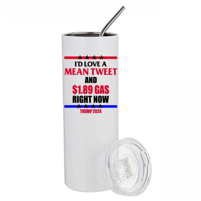 Trump 2024 Mean Tweet Low Gas Anti Biden Stainless Steel Tumbler