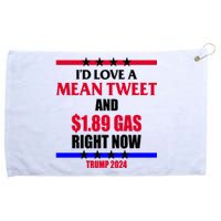 Trump 2024 Mean Tweet Low Gas Anti Biden Grommeted Golf Towel