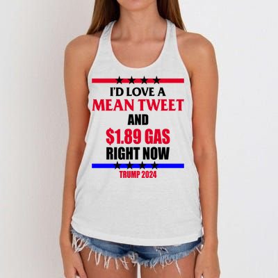 Trump 2024 Mean Tweet Low Gas Anti Biden Women's Knotted Racerback Tank