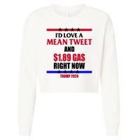 Trump 2024 Mean Tweet Low Gas Anti Biden Cropped Pullover Crew