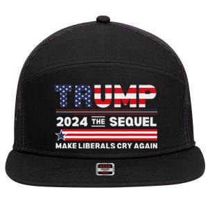 Trump 2024 Make Liberals Cry Again 7 Panel Mesh Trucker Snapback Hat