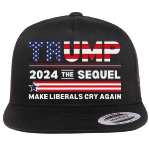 Trump 2024 Make Liberals Cry Again Flat Bill Trucker Hat