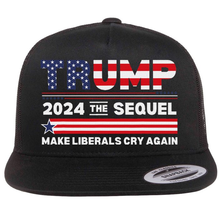 Trump 2024 Make Liberals Cry Again Flat Bill Trucker Hat