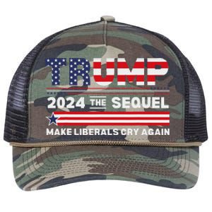 Trump 2024 Make Liberals Cry Again Retro Rope Trucker Hat Cap