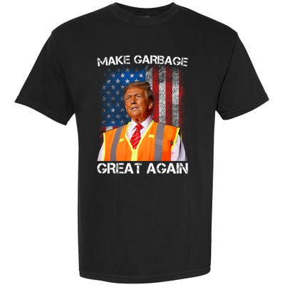 Trump 2024 Make Garbage Great Again Funny For Trump Us Flag Garment-Dyed Heavyweight T-Shirt