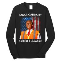 Trump 2024 Make Garbage Great Again Funny For Trump Us Flag Long Sleeve Shirt