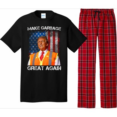 Trump 2024 Make Garbage Great Again Funny For Trump Us Flag Pajama Set