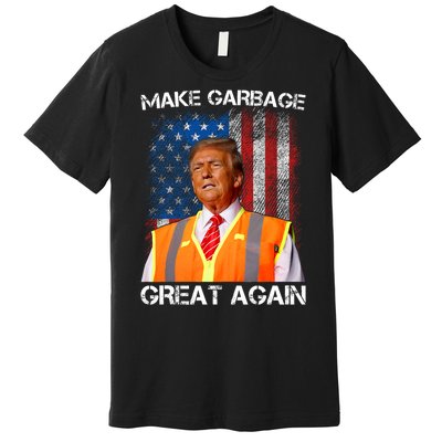 Trump 2024 Make Garbage Great Again Funny For Trump Us Flag Premium T-Shirt