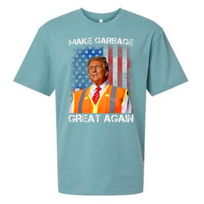 Trump 2024 Make Garbage Great Again Funny For Trump Us Flag Sueded Cloud Jersey T-Shirt