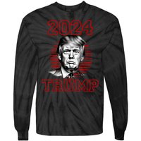 Trump 2024: MAGA Patriot Reelect Keep America Great! Tie-Dye Long Sleeve Shirt