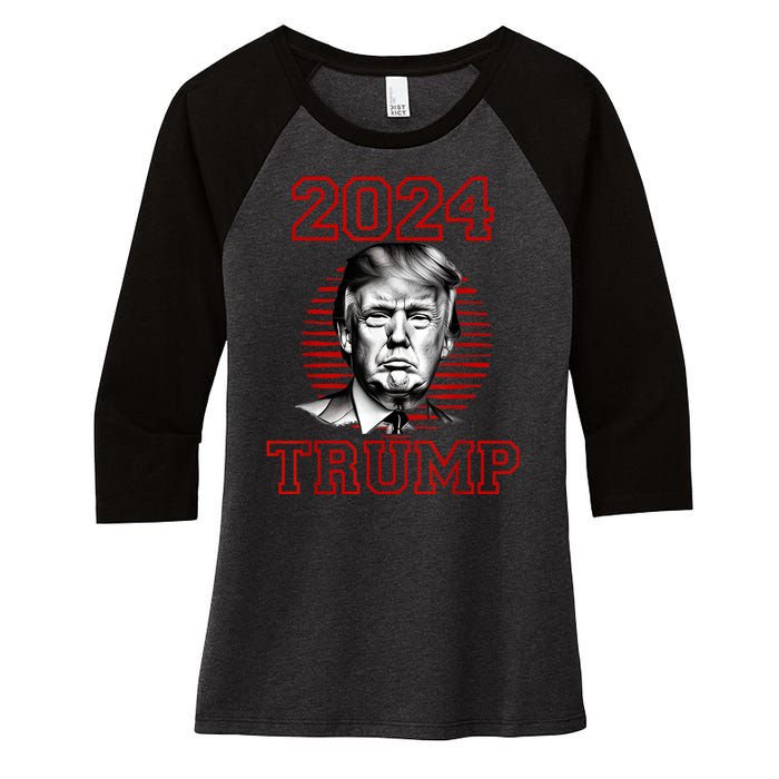 Trump 2024: MAGA Patriot Reelect Keep America Great! Women's Tri-Blend 3/4-Sleeve Raglan Shirt