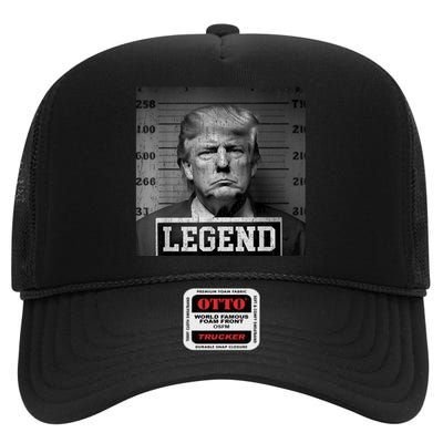 Trump 2024 Mugshot President Legend High Crown Mesh Back Trucker Hat