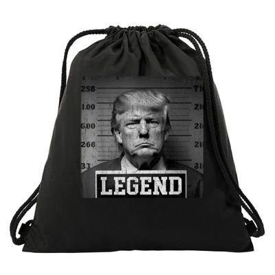 Trump 2024 Mugshot President Legend Drawstring Bag