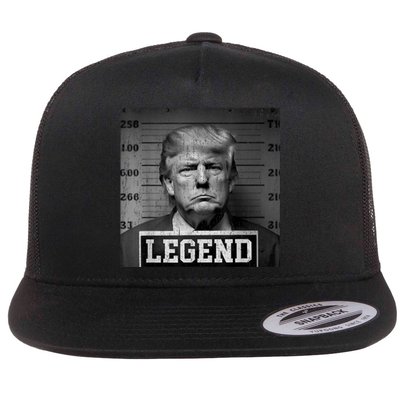 Trump 2024 Mugshot President Legend Flat Bill Trucker Hat