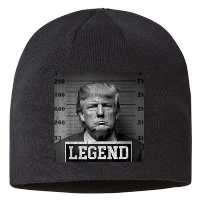 Trump 2024 Mugshot President Legend Sustainable Beanie