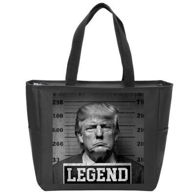 Trump 2024 Mugshot President Legend Zip Tote Bag