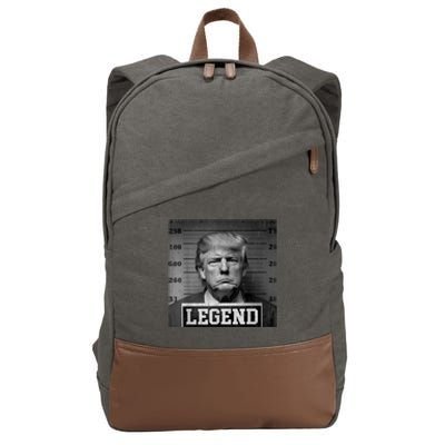 Trump 2024 Mugshot President Legend Cotton Canvas Backpack