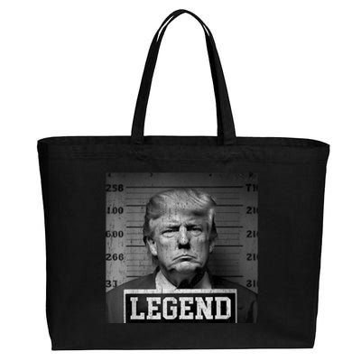 Trump 2024 Mugshot President Legend Cotton Canvas Jumbo Tote