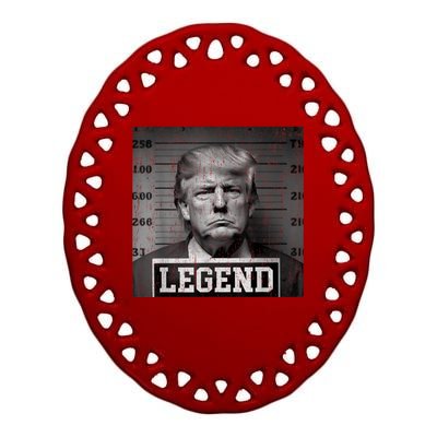 Trump 2024 Mugshot President Legend Pro Trump Ceramic Oval Ornament