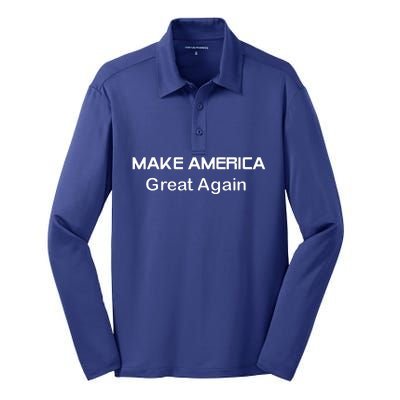 Trum 2024 Make America Great Again 2 Silk Touch Performance Long Sleeve Polo