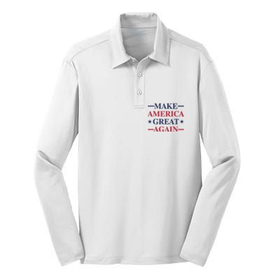 Trum 2024 Make America Great Again 4 Silk Touch Performance Long Sleeve Polo