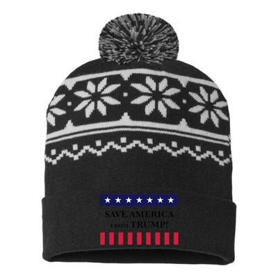 Trum 2024 Make America Great Again 6 USA-Made Snowflake Beanie