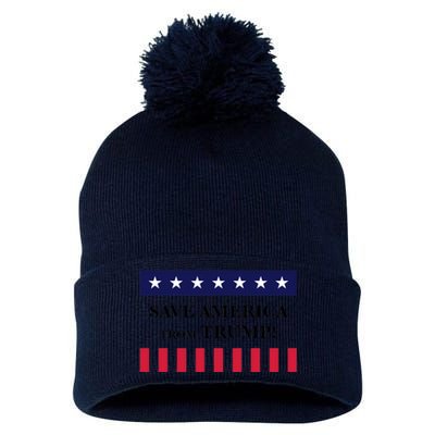 Trum 2024 Make America Great Again 6 Pom Pom 12in Knit Beanie