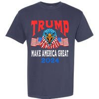 Trump 2024 Maga USA Republican American Flag Eagle Garment-Dyed Heavyweight T-Shirt