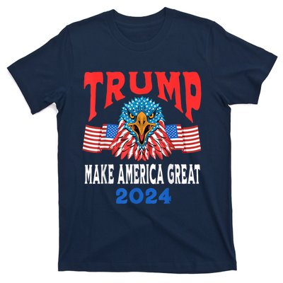 Trump 2024 Maga USA Republican American Flag Eagle T-Shirt