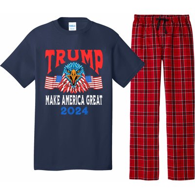 Trump 2024 Maga USA Republican American Flag Eagle Pajama Set