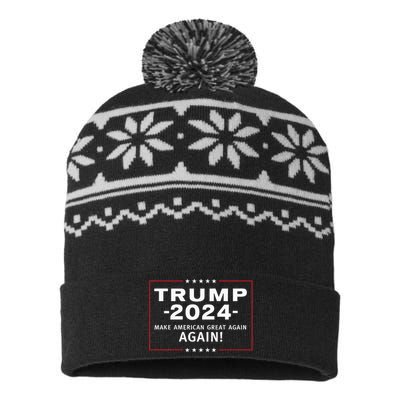 Trump 2024 Make America Great All Over Again Magaa USA-Made Snowflake Beanie