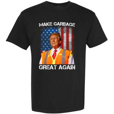 Trump 2024 Make Garbage Great Again Funny For Trump Us Flag Garment-Dyed Heavyweight T-Shirt