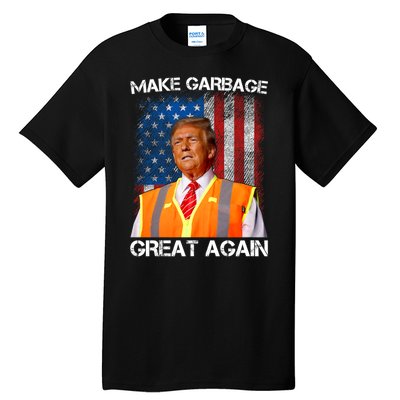 Trump 2024 Make Garbage Great Again Funny For Trump Us Flag Tall T-Shirt