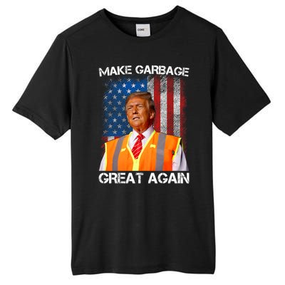 Trump 2024 Make Garbage Great Again Funny For Trump Us Flag Tall Fusion ChromaSoft Performance T-Shirt