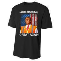 Trump 2024 Make Garbage Great Again Funny For Trump Us Flag Performance Sprint T-Shirt